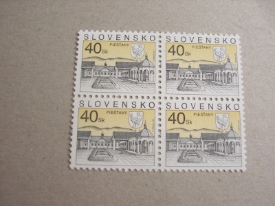 Slovacia 2001 arhitectura MI 395 bloc de 4 MNH w02 foto