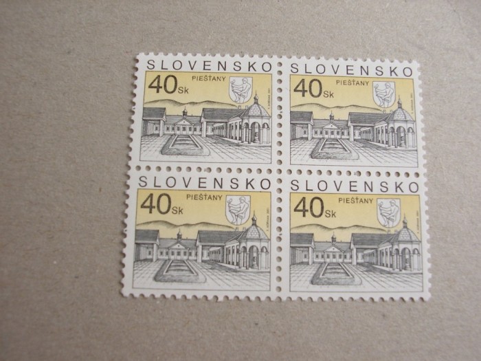 Slovacia 2001 arhitectura MI 395 bloc de 4 MNH w02