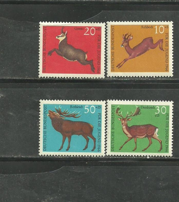 Germania 1966 - ANIMALE SALBATICE CERBI, serie nestampilata, F119