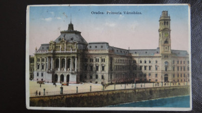 Vedere/Carte postala - Oradea - Primaria - Circulat foto