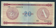 CUBA 20 PESOS 1985 Litera A [3] P-FX5 , XF foto
