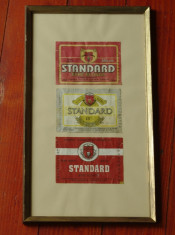Rama din lemn cu sticla - Eticheta originala - Bere Standard - Timisoreana !!! foto