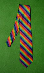 Cravata matase colorata (curcubeu / rainbow) 10 cm latimea max, foto