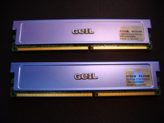 Memorie ram ddr1 GEIL 1Gb dualchannel (2 x 512mb) 400mhz - cl2.5 -radiatoare foto