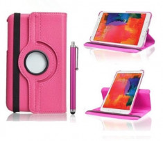 Husa rotativa pt Samsung Galaxy Tab Pro 8.4&amp;quot; T320/T321/T325 *PINK*+Folie+Stylus foto