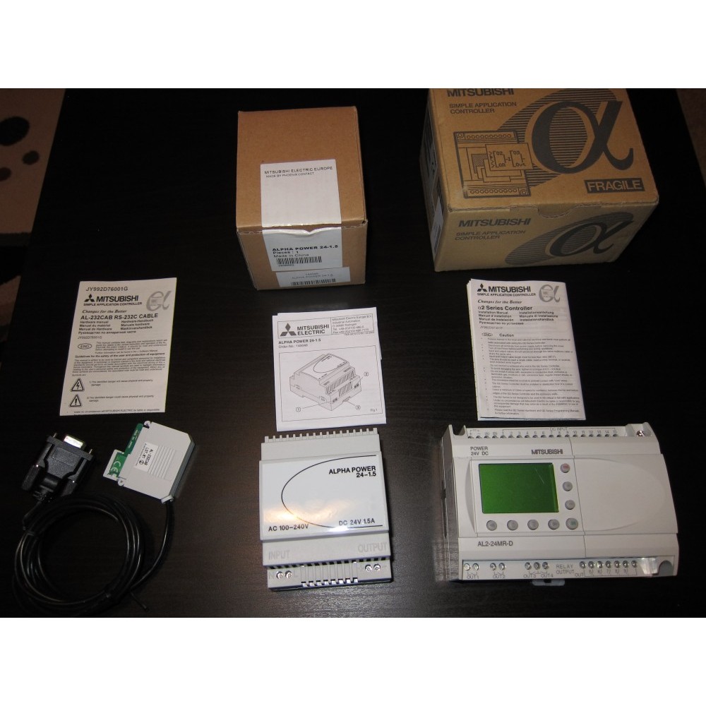 PLC Mitsubishi AL2-24MR-D + Alpha Power + Cablu PC | arhiva Okazii.ro