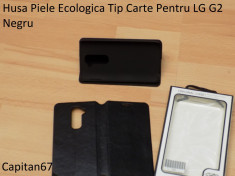 Husa Piele Ecologica Tip Carte Pentru LG G2 Negru foto