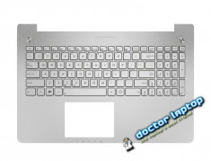 Carcasa superioara si tastatura iluminata Asus N550JV argintiu foto