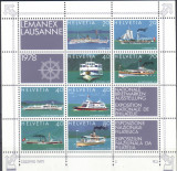 ELVETIA 1978, Vapoare, Corabii, Expo Lausanne, serie neuzata, MNH