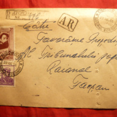 Plic circ.Odobesti-Focsani ,stamp.AR in dreptunghi ,recomandat Odobesti 1956