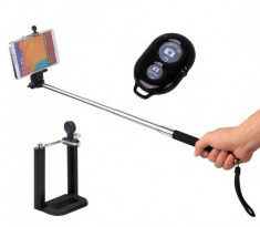 Selfie stick wireless cu telecomanda bluetooth baston telescopic aluminiu foto