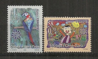 Serbia si Muntenegru.2005 Concurs de desene &amp;quot;Prietenii Europei&amp;quot; MS.340 foto