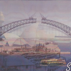 Vedere carte postala 3D Sydney Australia, noua, plastifiate, 3D cu doua vederi