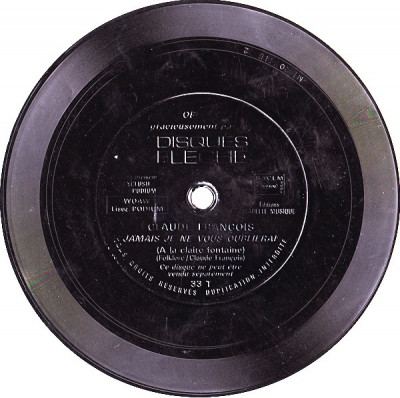 Claude Francois - Jamais Je Ne Vous Oublierai (A La Claire Fontaine) Flexi-disc foto