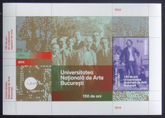 ROMANIA 2014 - 150 ANI UNIVERSITATEA DE ARTE 1 S/S, NEOBLITERATA - RO 0198 foto