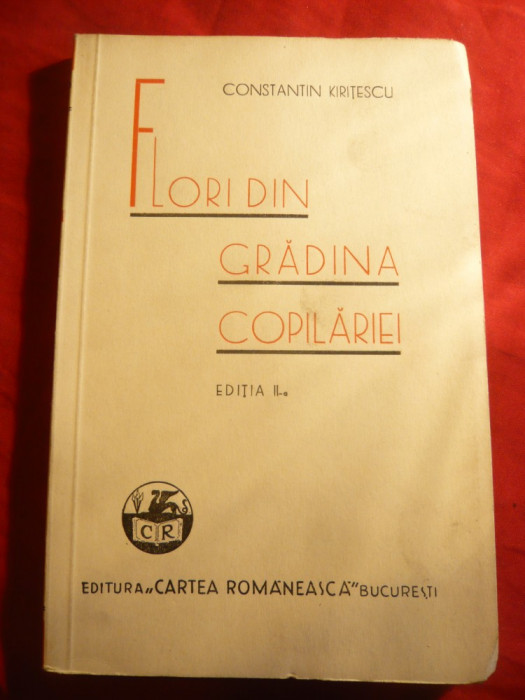 Constantin Kiritescu - Flori din Gradina Copilariei - Ed.IIa 1937