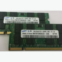 Kit 2Gb laptop ram memorie DDR2 2x 1Gb 5300s 555