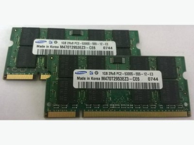 Kit 2Gb laptop ram memorie DDR2 2x 1Gb 5300s 555 foto