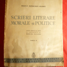 B.P.Hasdeu -Scrieri Literare Morale si Politice -vol.II 1937 - adnotat M.Eliade