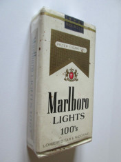 PACHET COLECTIE TIGARI MARLBORO LIGHTS 100&amp;#039;S ANII 80 foto