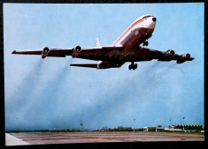 CARTE POSTALA ROMANIA AVION BOEING 707 TAROM AVIATIE BUCURESTI OTOPENI ** foto