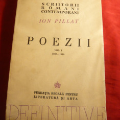 Ion Pillat -Poezii vol I -1906-1918 - Ed. 1944 , autograf de control a editiei