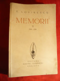 E.Lovinescu -Memorii II 1916-1931 - Prima Ed. 1932 Scrisul Romanesc Craiova
