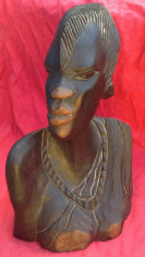 Arta africana -Bust de femeie - sculptura din lemn de abanos !!! foto
