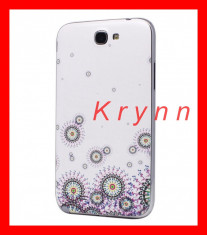 H24 - Carcasa Capac Baterie / Spate Samsung Galaxy NOTE 2 N7100, Floare+ FOLIE! foto