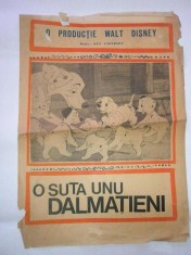 Afis Film Desen Animat O SUTA UNU DALMATIENI 101 / O productie Walt Disney foto