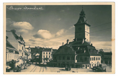 3337 - BRASOV, Hall - old postcard, real PHOTO - used - 1928 foto