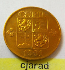 Moneda 1 Coroana - CEHIA 1991 *cod 2001 a.UNC+ foto