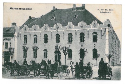 3245 - SIGHET, Maramures, Market, carriages - old postcard, CENSOR - used foto