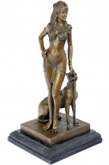 CLEOPATRA - STATUETA DIN BRONZ PE SOCLU DIN MARMURA foto