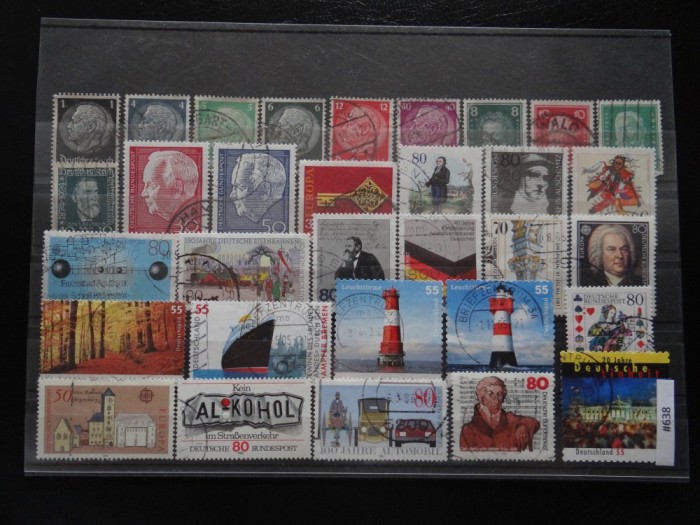 Set/lot timbre Germania stampilate:DDR-Deutsche Bundespost-Deutsch Reich #638