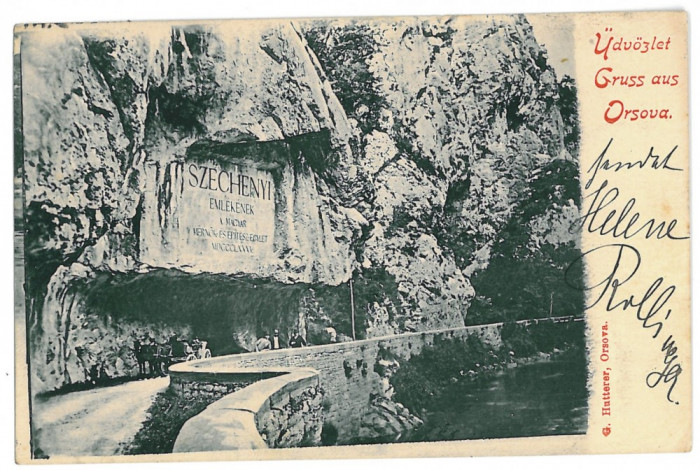 3308 - Orsova, DANUBE KAZAN, Litho - old postcard - used - 1899