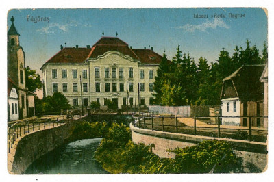 2247 - FAGARAS, Brasov, Liceul Radu Negru - old postcard - unused foto