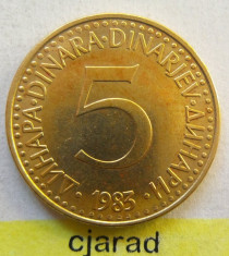 Moneda 5 DINARI - RSF YUGOSLAVIA, anul 1983 *cod 2038 foto