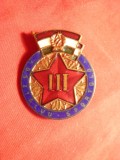 Insigna Sportiva Ungaria , locul III , metal si email , h= 3 cm