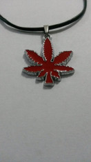 Pandantiv Medalion Marijuana Cannabis Iarba Rasta Jamaica (Lichidare stoc) foto