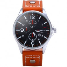 CEAS ORIGINAL CURREN M8164 ORANGE Ceas military barbatesc foto