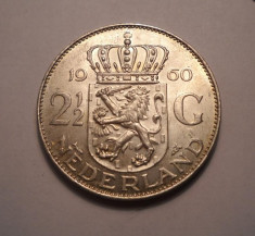 Olanda 2 1/2 gulden 1960 UNC foto