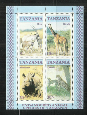 F 102 FAUNA - TANZANIA - BLOC NESTAMPILAT MNH foto