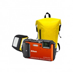 Aparat foto compact Nikon Coolpix AW130 16 Mpx zoom optic 5x WiFi subacvatic Diving Kit Orange foto