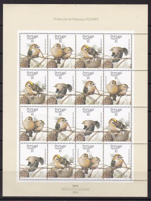 Portugalia Azore 1989 fauna pasari MI 397-400 kleib. MNH w17 foto