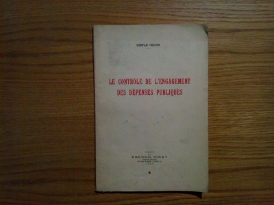 LE CONTROL DE L`ENGAGEMENT DES DEPENSES PUBLIQUES - St. Chicos (autograf) 1929 foto