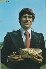 CP color , Dudu Georgescu golgheter european in 1975 , cu semnatura sportivului foto