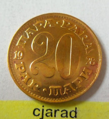 Moneda 20 Para - RSF YUGOSLAVIA 1978 *cod 2066 foto