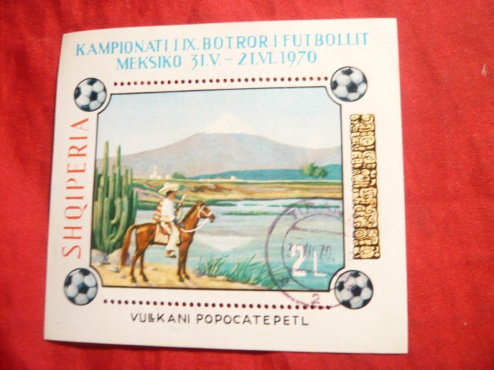 Colita - Campionatele Mondiale Fotbal 1970 Albania , stampilat