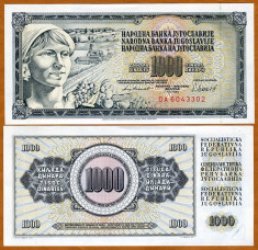 IUGOSLAVIA- 1000 DINARI 1981- UNC!! foto
